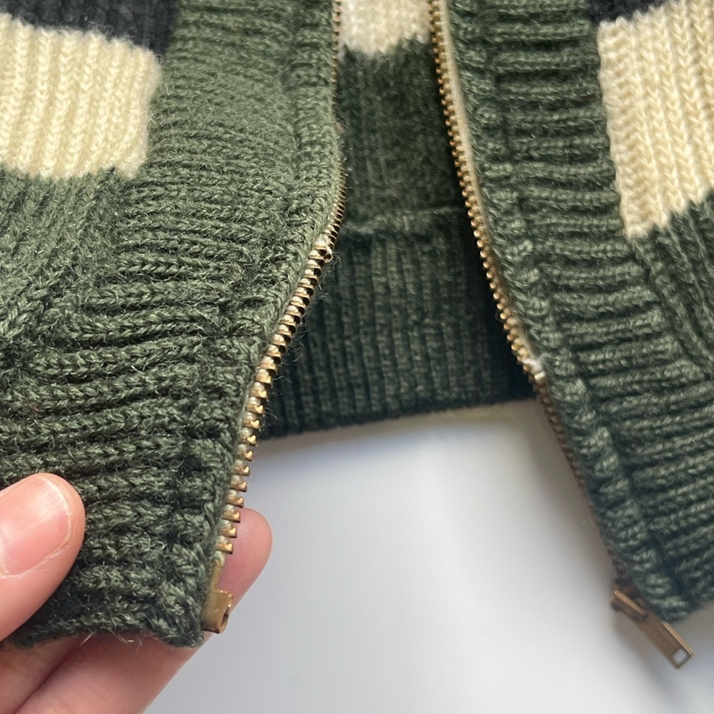Vintage 40s/50s Striped Zip-Up Sweater - Picture 10 of 15